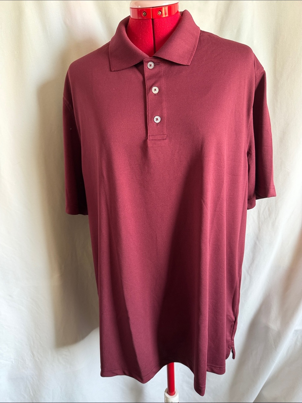 Amazon Essentials Men's Burgundy Polo Shirt - Short Sleeve